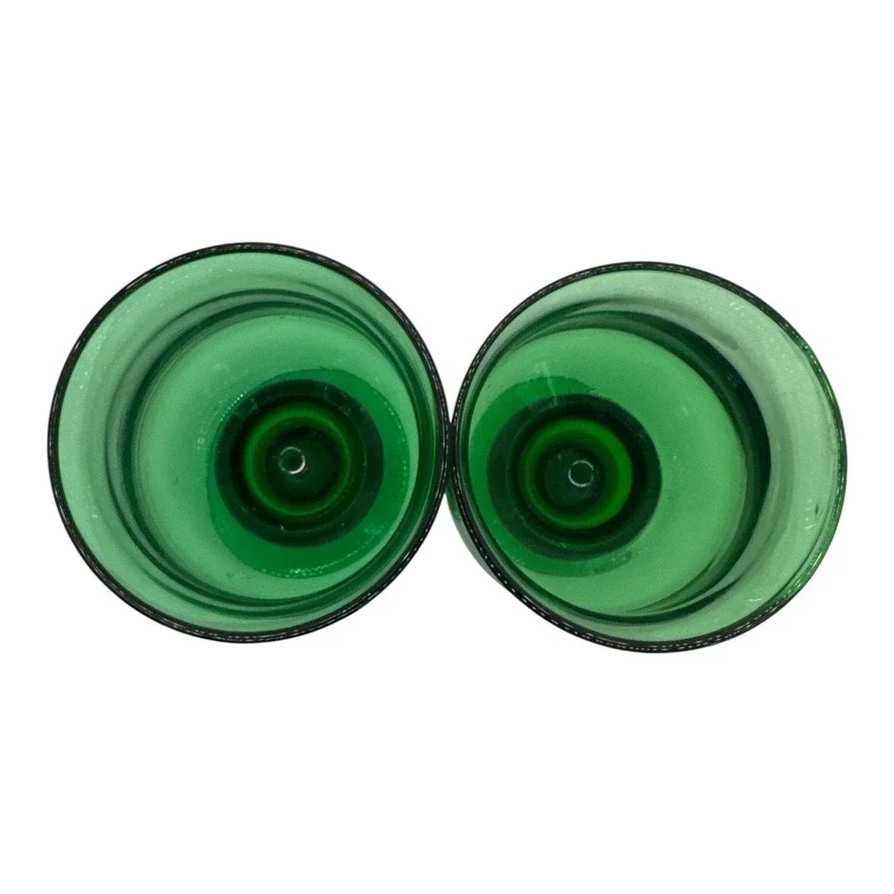 Vintage Nancy Calhoun Solid Colors Green Water Goblets Set of 2 Mid Century MCM